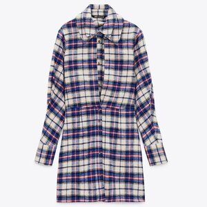 NEW Zara Long Sleeve Flannel Dress Size XS